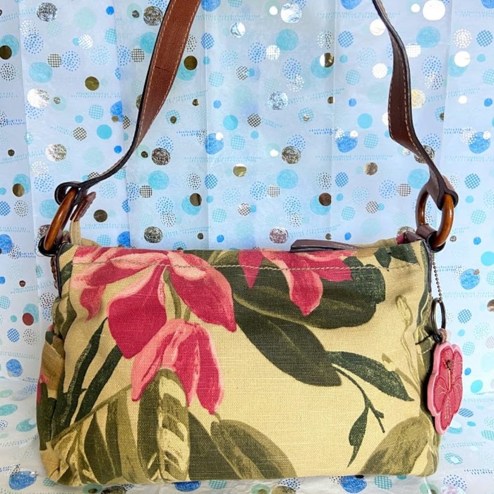 FOSSIL HOBO IN TROPICAL CANVAS NWOT